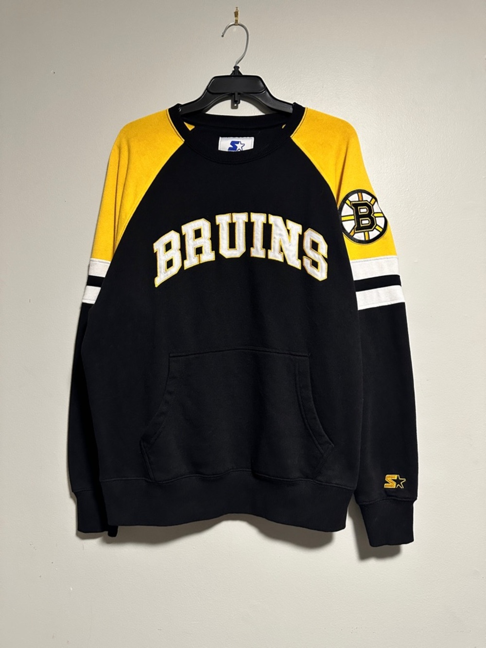 Vintage STARTER Boston Bruins Black Tee with Blue Logo Patch